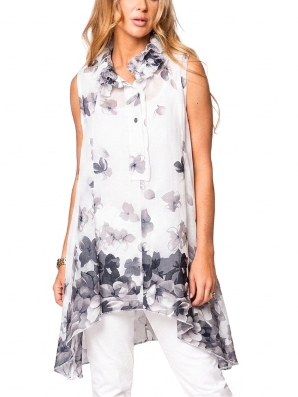 H064 MINKAS Floral Blouse